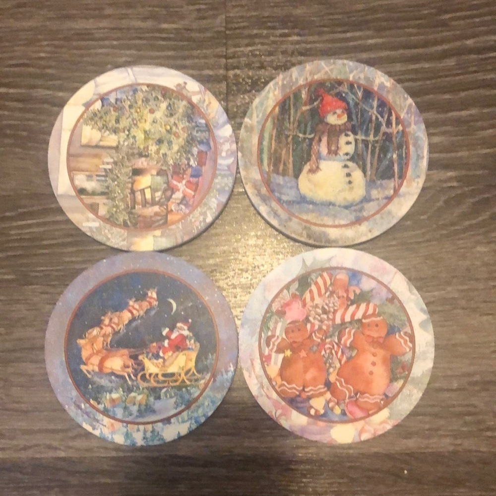 4 Set Christmas Coasters